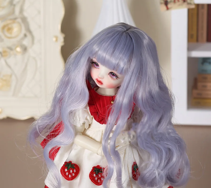 

BJD doll wig suitable for 1/3 1/4 1/6 size wig high temperature wire daily bangs big wave curly long hair doll accessories