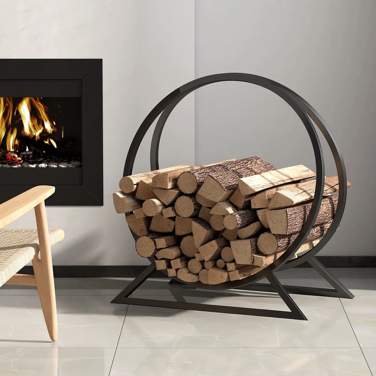 New wrought iron fireplace firewood  accessories   wood stacking storage rack