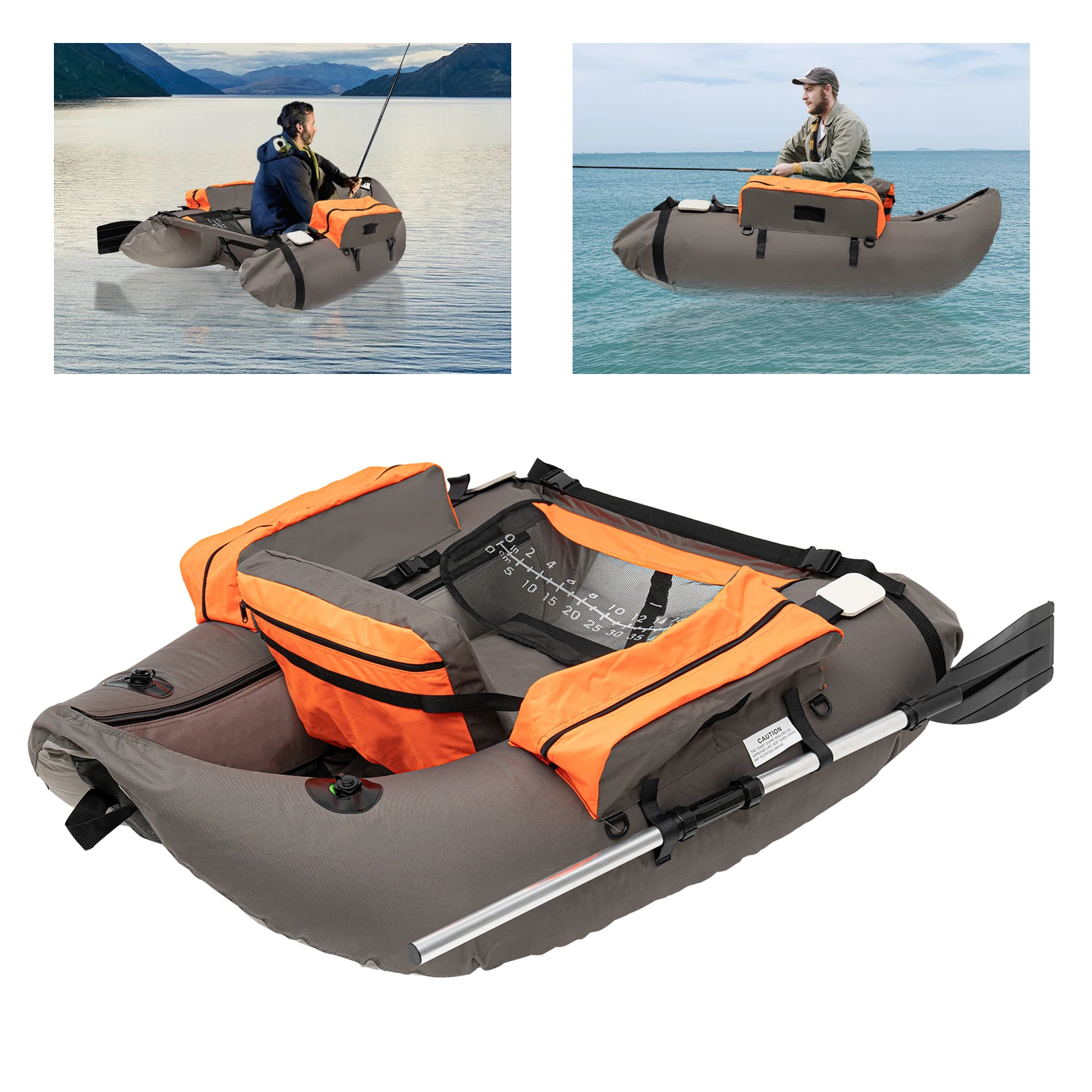 130kg Inflatable Fishing Boat Modern Oxford Cloth Fishing Boat with Four Colors and Hand Air Pump for Rafting and Exploring