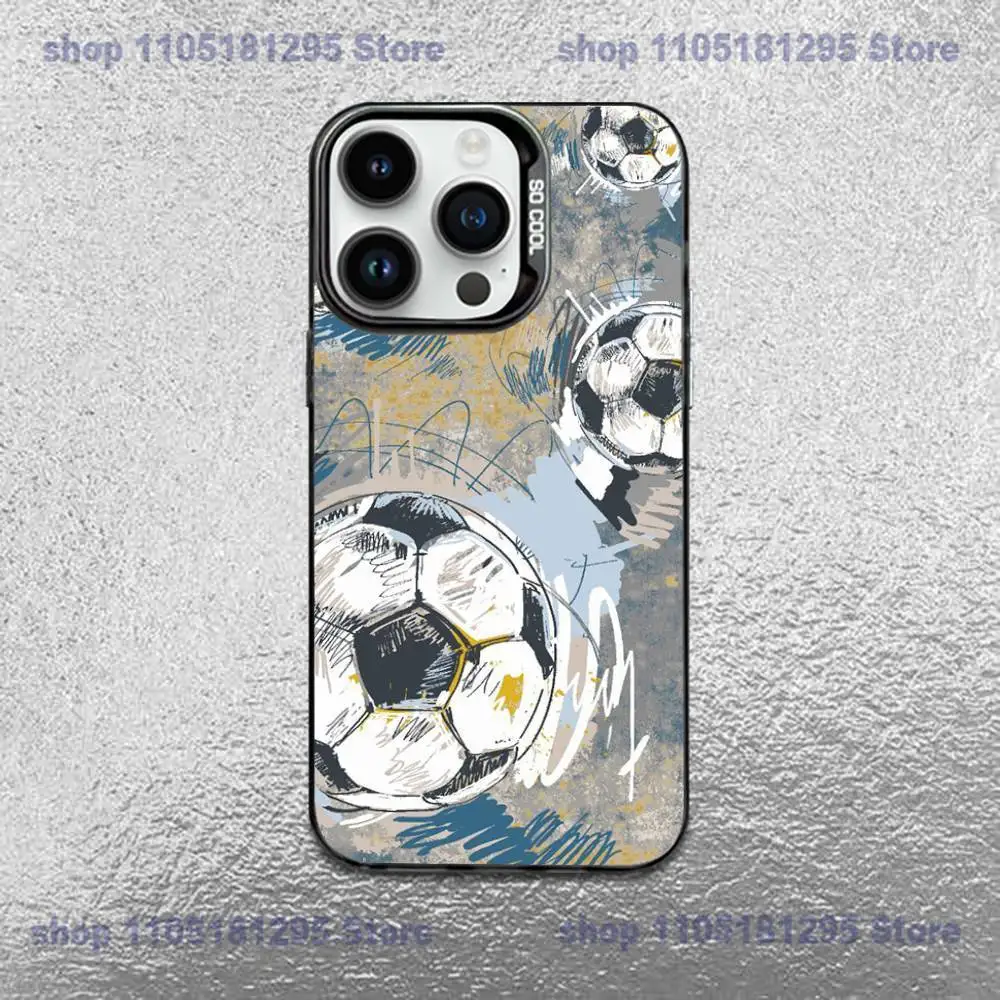 Football Sport Phone Case For iPhone 17,16,15,14,13,12,11,X,Mini,Pro,E,MAX Black Candy Matte Shockproof Cover #5