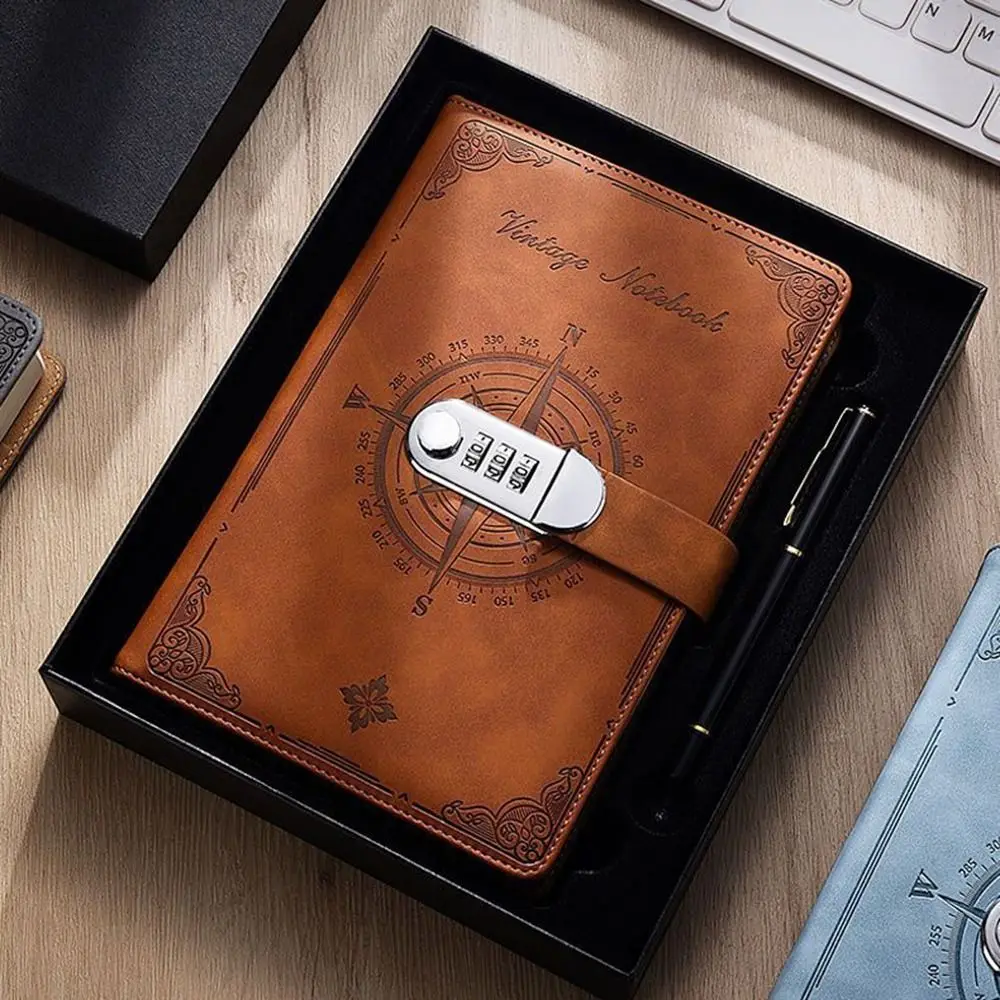 200-Page Password Notebook Diary Book Stationery A5 Notebook With Lock Smooth Writing Protecting Secrets Travelers Journal