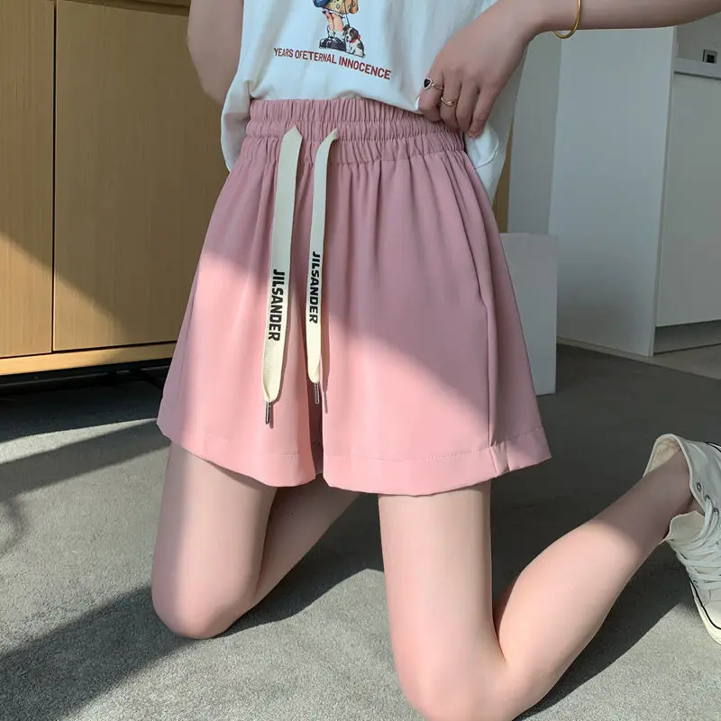 

Women's Clothing Ice Silk Shorts Summer Thin New Arrival Loose Slimming High Waist Casual Stylish Sport Pants Solid Color