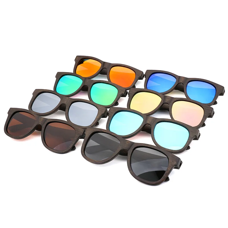 Vintage Wood Sunglasses Bamboo Brown Color Wooden Sun Glasses Men Polarized Women Sun Glasses Square Oculos De Sol Feminino