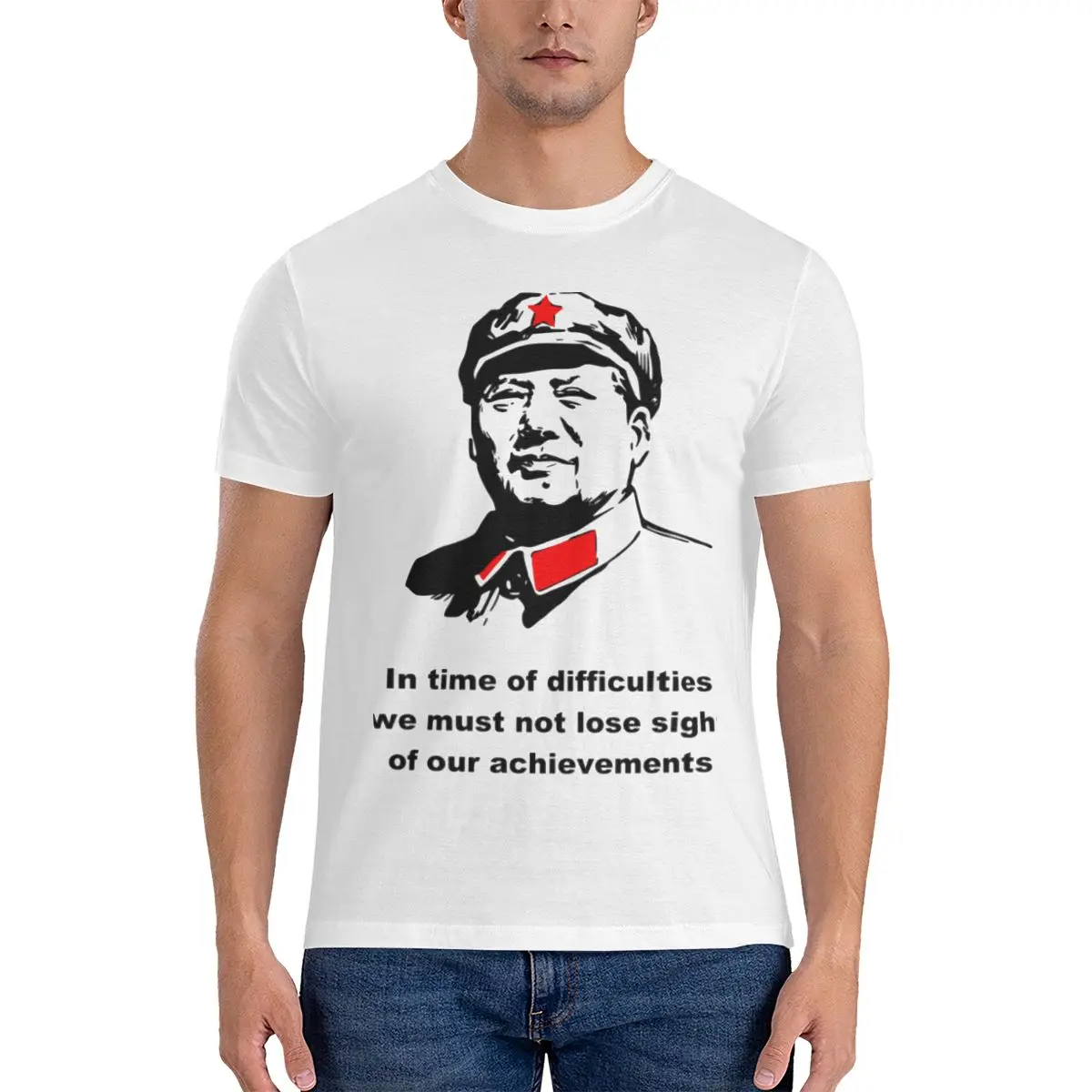 NEW Mao Zedong T-shirt Men Print Round neck T-shirt Summer Fashion Short Sleeve Cotton T Shirt