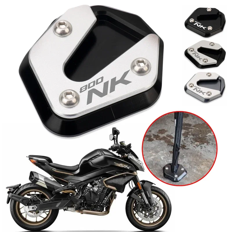 

Motorcycle CNC Kickstand Extension Foot Side Stand Pad Support Plate Enlarge Stand For CFMOTO 800NK 800 NK 2023