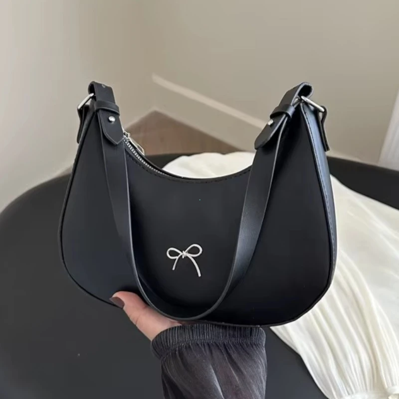 

Bowknot Armpit Bag Korean Underarm Bag Luxury PU Leather Y2K Handbag Girls Shoulder Bag Clutch Purse Bolsa Feminina 2026