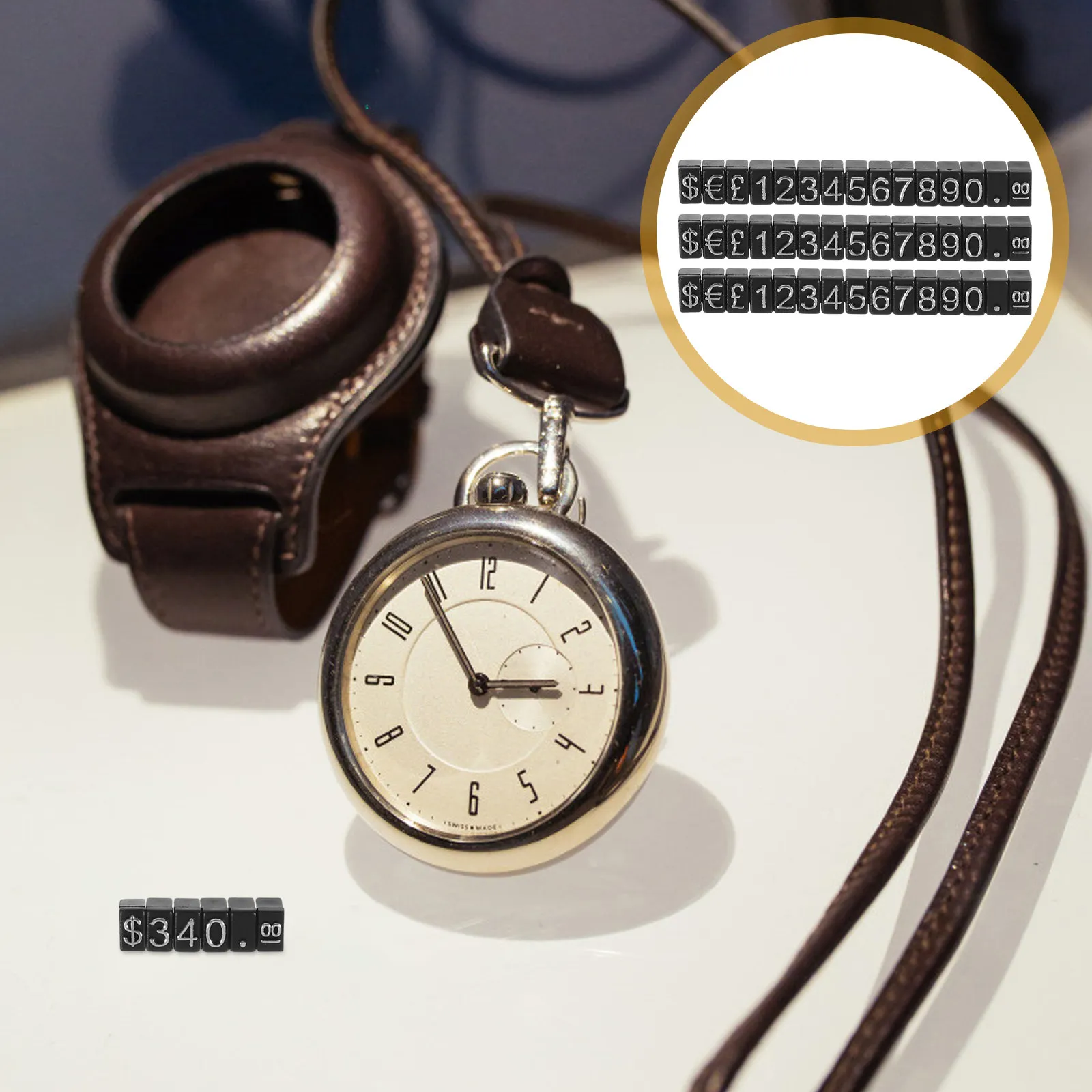 

10Sets Price Cube Display Tags Adjustable for Jewelry Watches Cosmetics Retail Store Shopping Mall Price Display