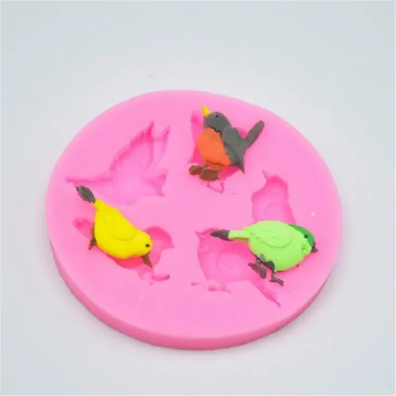 Cute Birds Shape Silicone Fondant Cake Decorating Mold Chocolate Polymer Clay Mould Animal Cake Tool For Bakeware