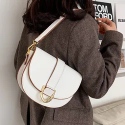 High-End Popular Single Shoulder Underarm Bag Half Moon Style Fashion Large Capacity Square Bag Girls Light Luxury Crossbody Bag