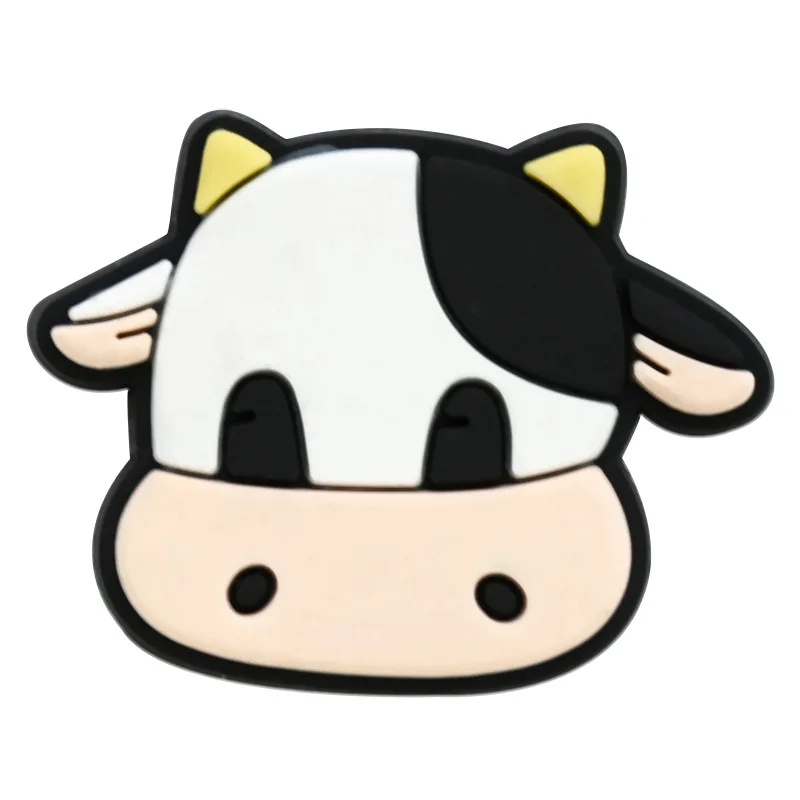 Picture 6: Hot Must Have Cute Cartoon Cow Soft PVC Shoe Charms Removable DIY Decor Only Fit Hole Clog Sandals For Farm Animal Lovers