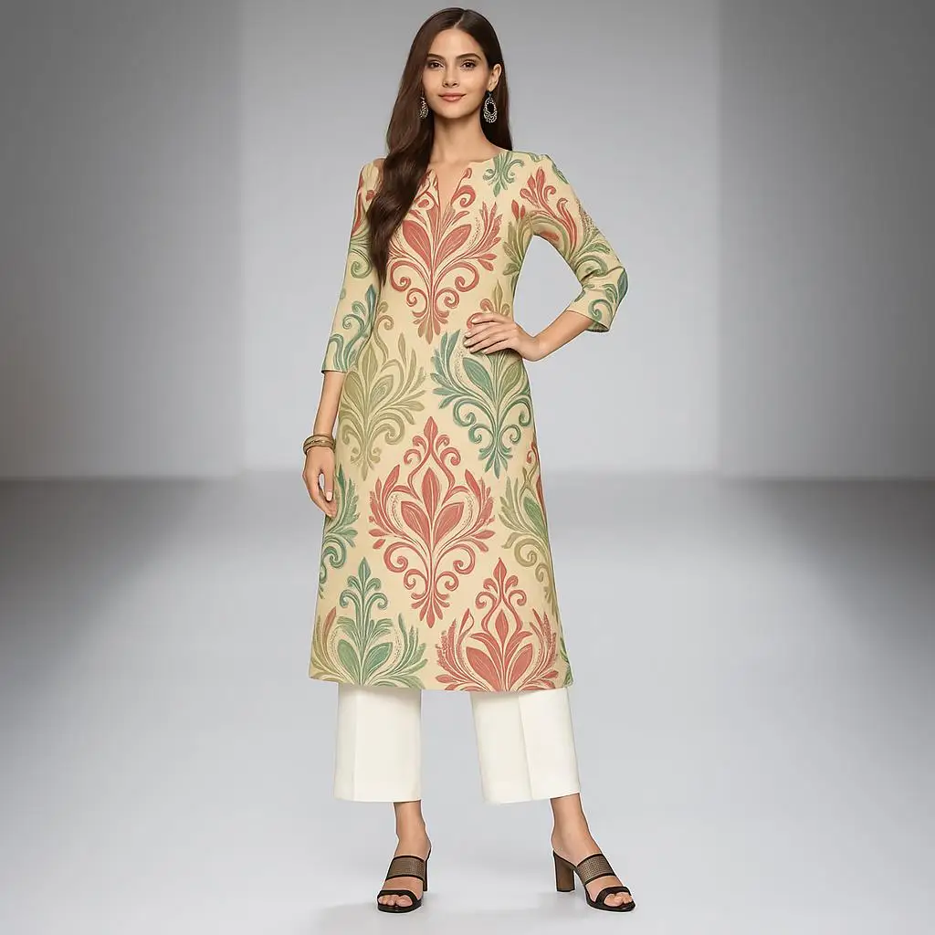 فستان نسائي كورت مسلم عصري مع أنبوب مستقيم تصميم كاجوال على الطراز الوطني أنماط عطلة مختلفة كورديش كليدر #2