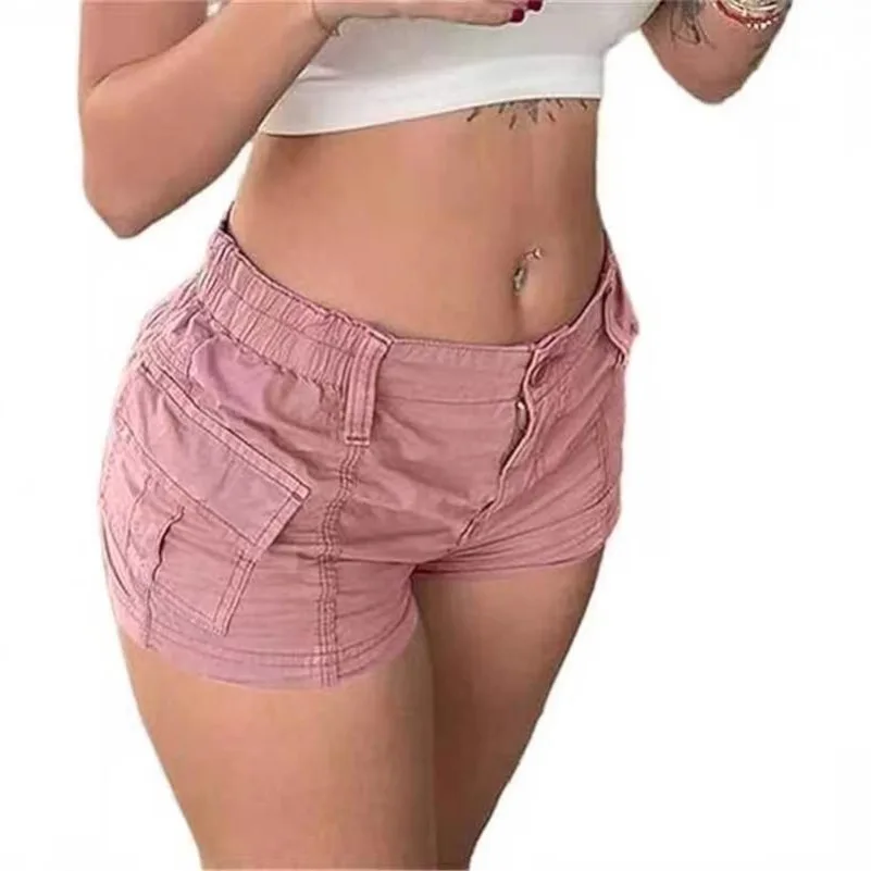 PTKPCC ใหม่ DENIM Cargo กางเกงผู้หญิงกางเกงยีนส์กางเกงขาสั้นกางเกงเอวสูงกางเกง Y2k Streetwear Elegant Splice กางเกงขาสั้น