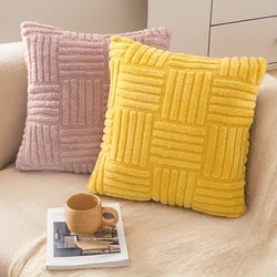 Boho Stripe Geometry Home Decorative Throw Pillow Covers, Soft Plush Couch Pillow Covers, Farmhouse Cushion Covers, 18inx18in
