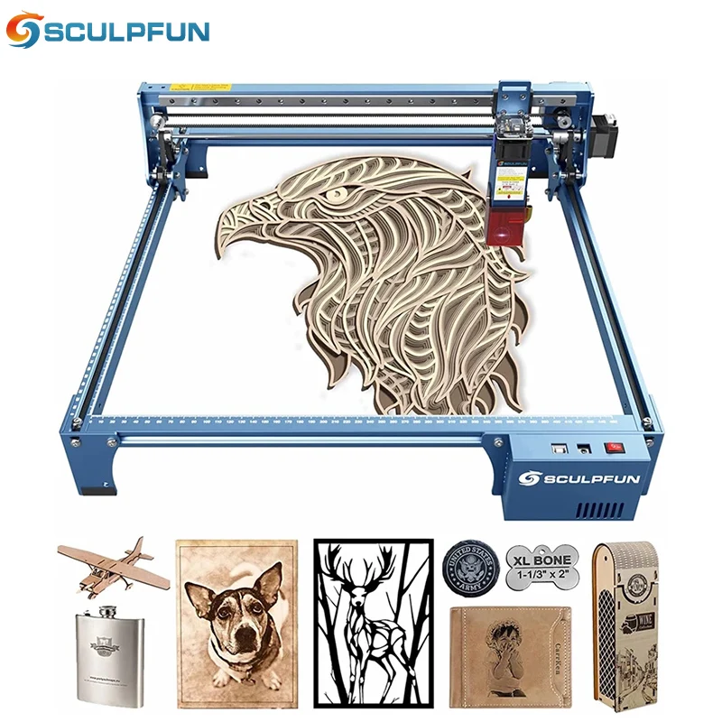 

SCULPFUN S10 Laser Engraving Machine 10W high-density Laser Engraver High speed Air Assist Industrial-grade Carving 410x400mm