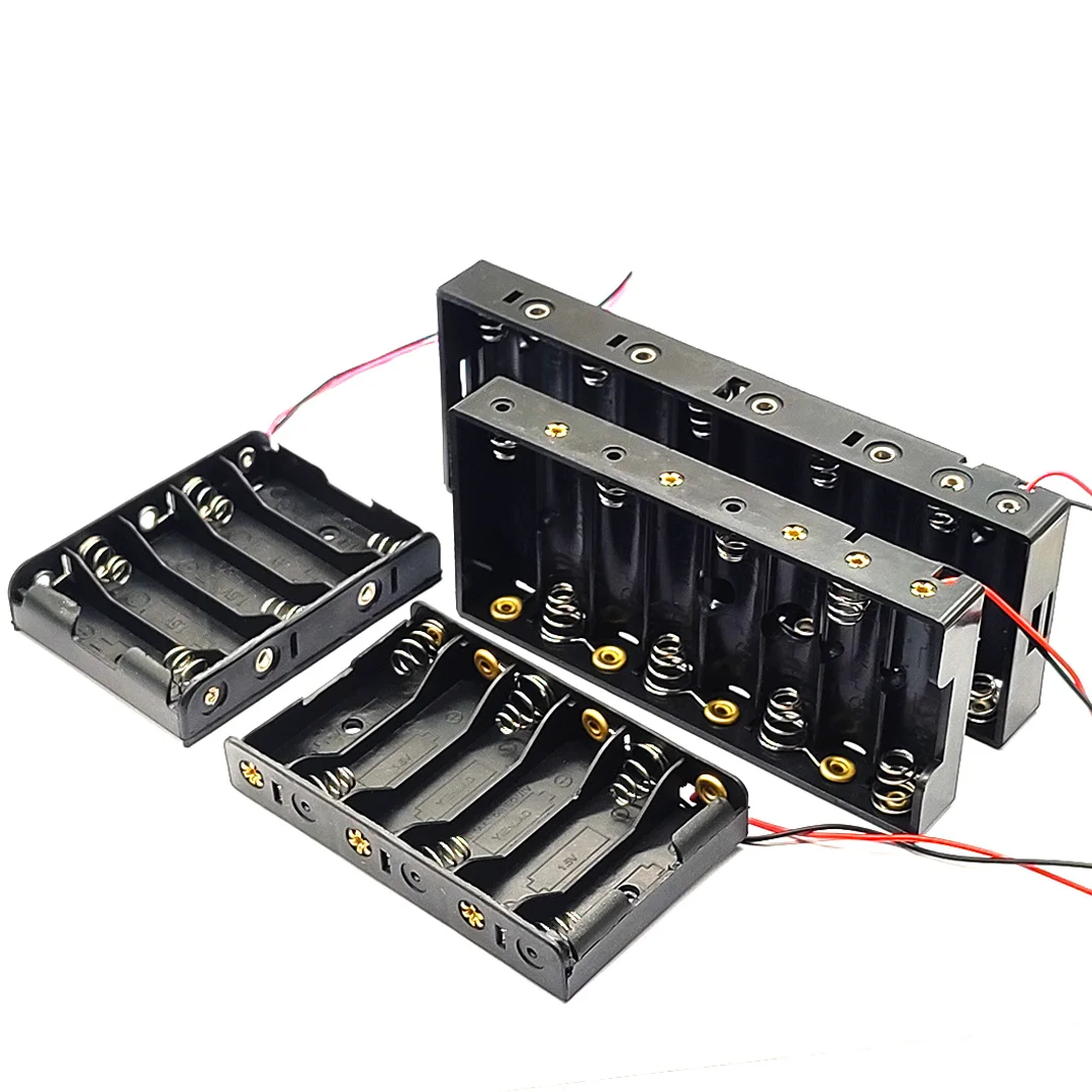 5/6/8/10 Slot AA Battery Holder AA Battery Storage Case AA Battery Box AA Case With Cable DIY