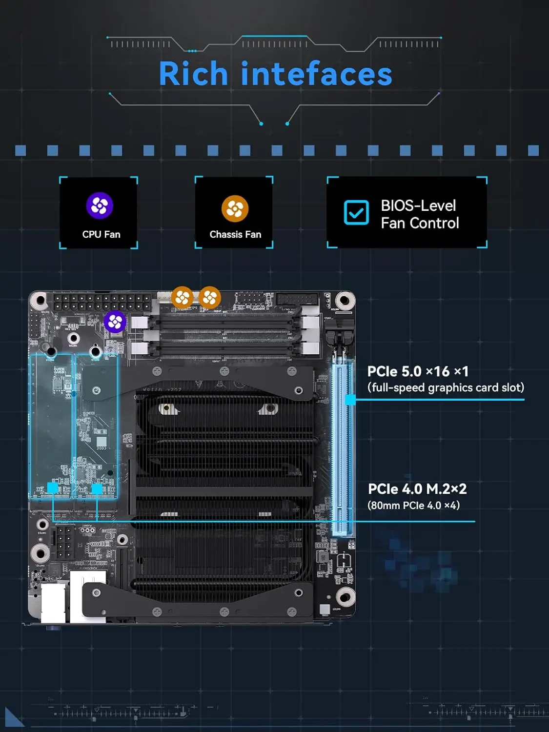 

Материнская плата Mini-ITX Bd895i Se для игровых компьютеров: 9-ядерный процессор 8945HX (16C/32T), 2*DDR5 5200, PCIe 5.0 x16, PCIe 4.0 M.2x2, RJ45 2.5G, HDMI 2.1