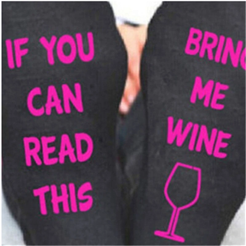 10 Style IF YOU CAN READ THIS Socks Women Funny White Low Cut Ankle Socks Hot Sale 2023 Bring Me A Glass Of Wine Casual Socks