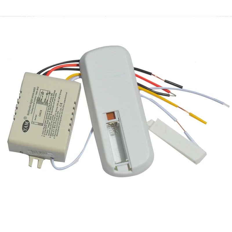 Wireless ON/OFF 2 Way 220V Lamp Remote Control Switch Receiver Transmitter Controller Lamp Home Replacements Parts