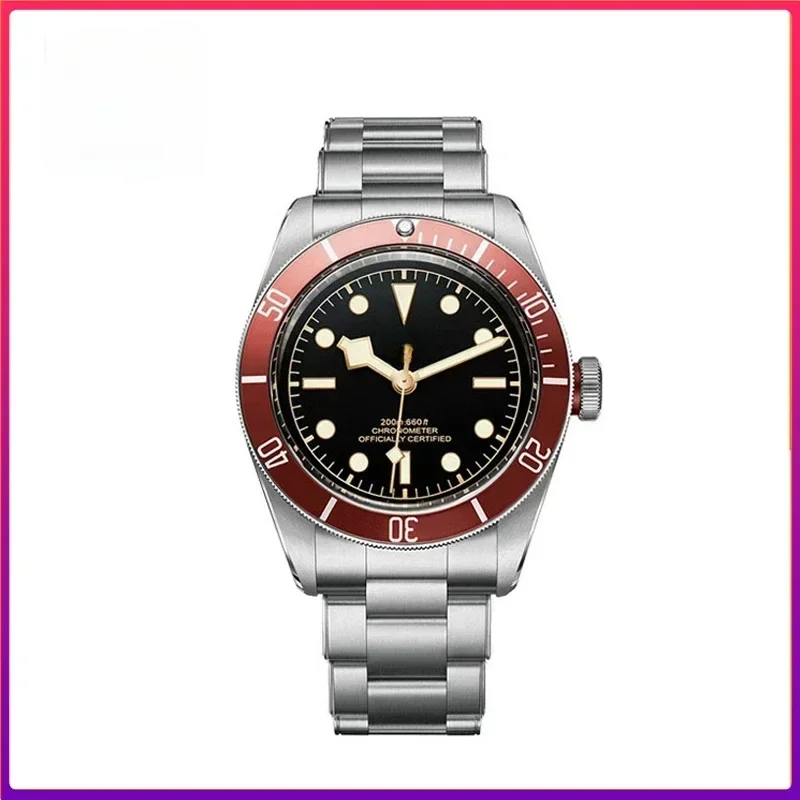 Top Watch Biwan Series Mechanical Watch Mens Watches M79230R-0012 Small Red Shield Waterproof Watch Silver Stainless Steel Strap