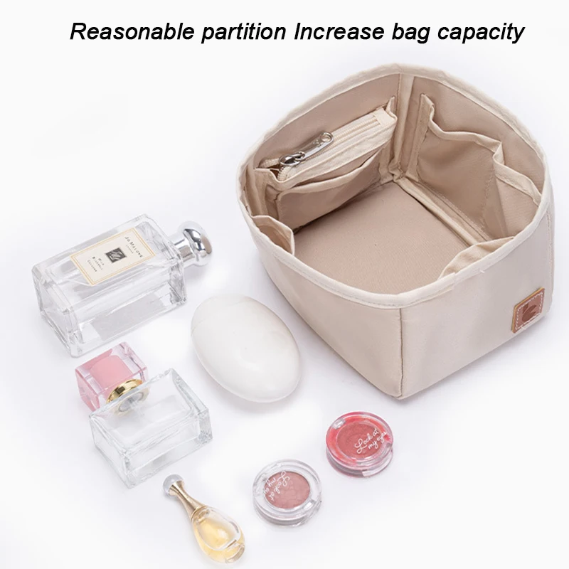 EverToner Satin Storage Organizer For Picotin Handbag Travel Makeup Bag Insert Women\'s Luxury Bag Inner Cosmetic Pouch Shaper