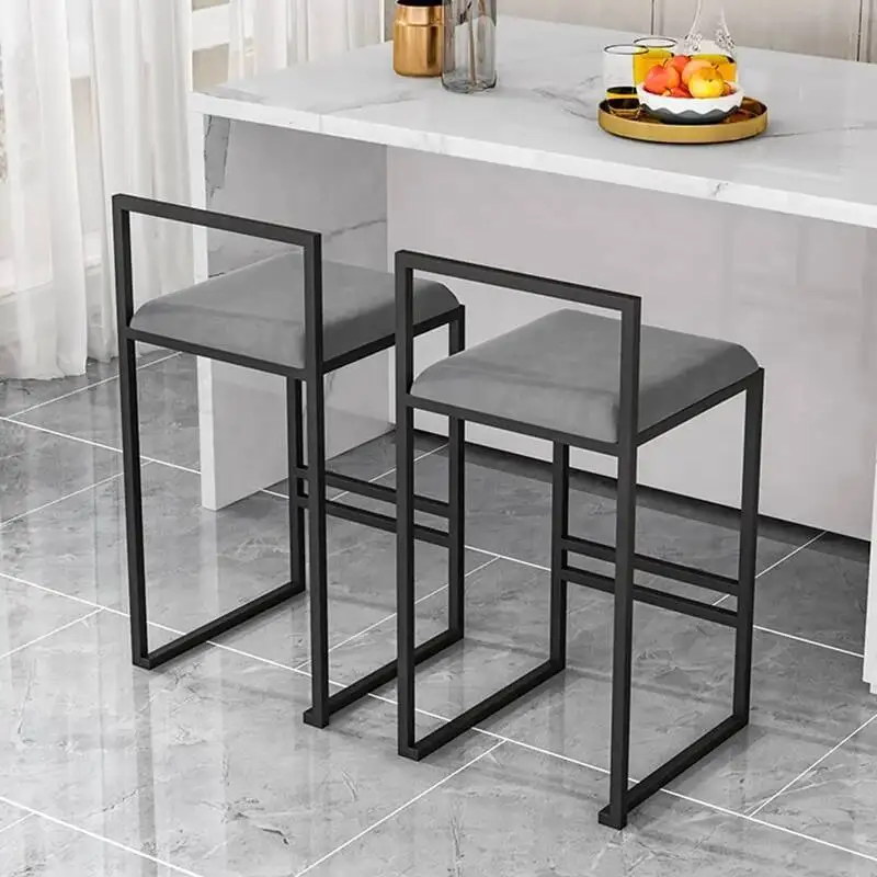 

Leather Nordic Bar Chair Kitchen Island Counter Salon Reception Bar Stool Barstool Sillas High Para Comedor Restaurant Furniture