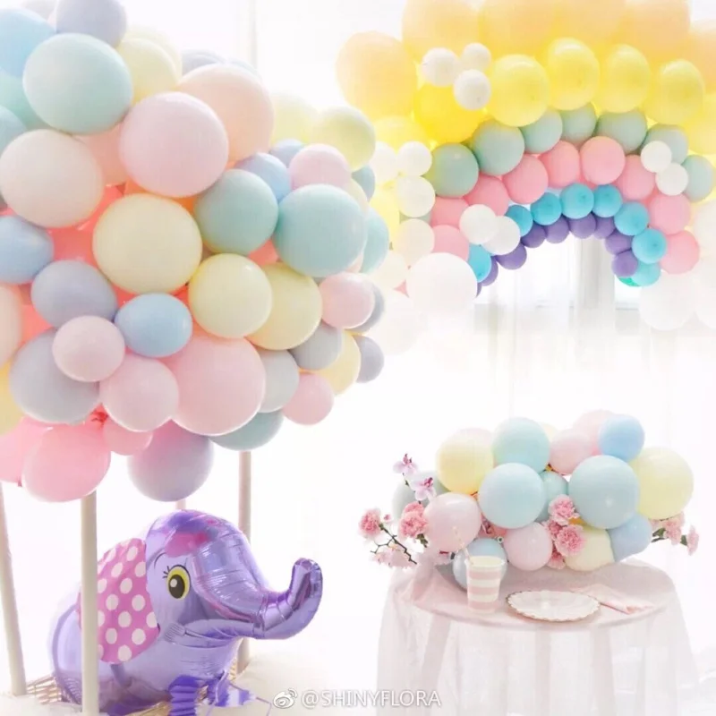 100pcs 5-12\'\' Latex Macaroon Balloon Kids Birthday Wedding Balloons Party Wedding Decoration Sweet Colorful Air Ball Arch Baloon