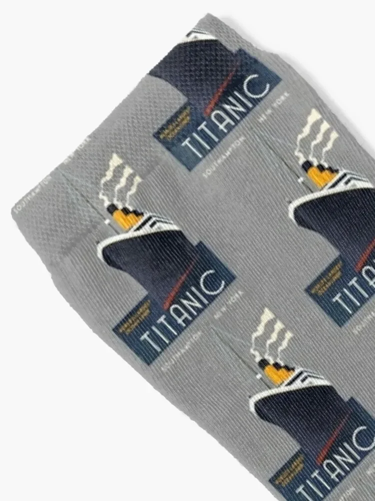 Titanic Sinking Vintage Poster Cruise Ship Atlantic Ocean Voyage Socks kids anti slip football loose Socks Women's Men's