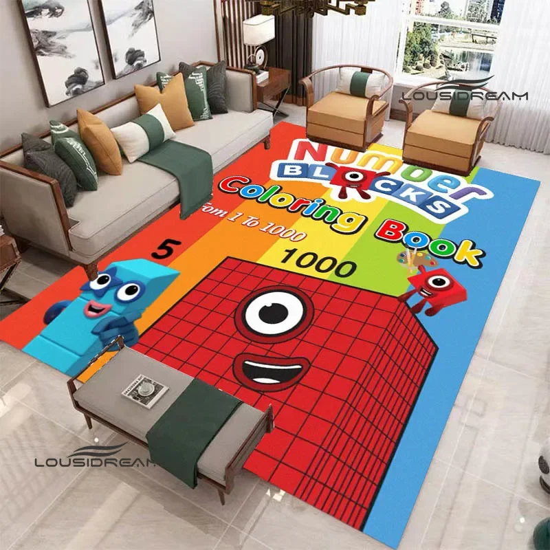 N-Number-Blocks cartoon Printed carpet non-slip carpet door mat Yoga mat bedroom decoration area rug bedroom decor birthday gift