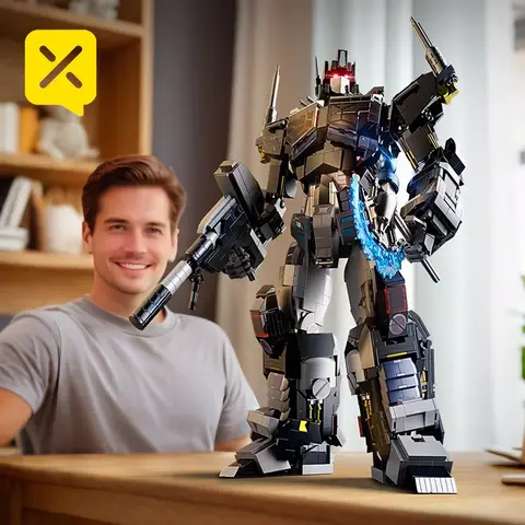 1886PCS Nemesis Knight Building Blocks Toy Dark Optimus Prime Giant Robot Model Collectible DIY Robot Bricks Puzzle Gift for Boy