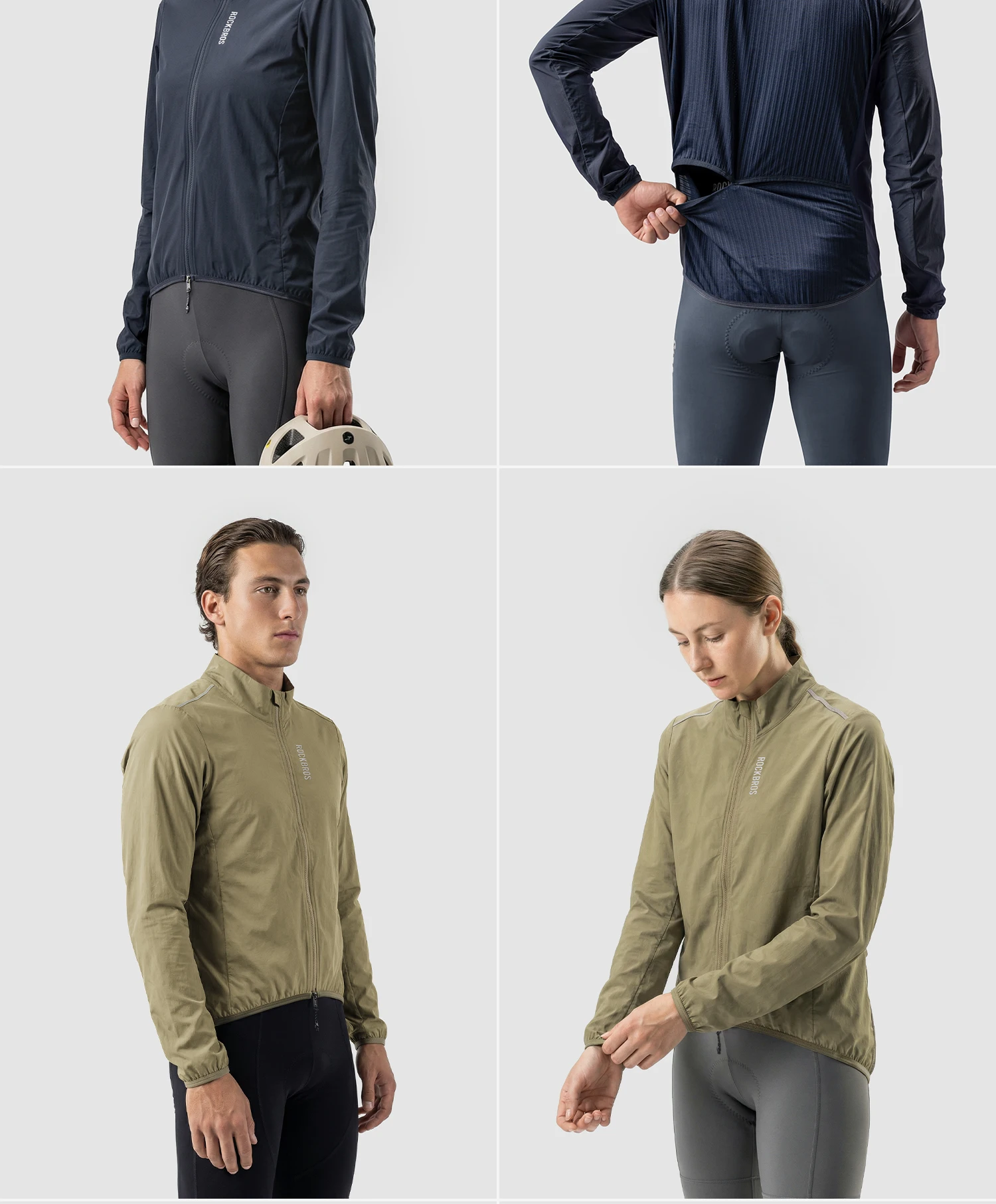 ROCKBROS Fahrradjacke, winddicht, atmungsaktiv, leichte, faltbare Fahrradjacke mit UV-Schutz für Herren und Damen. – Detail 16