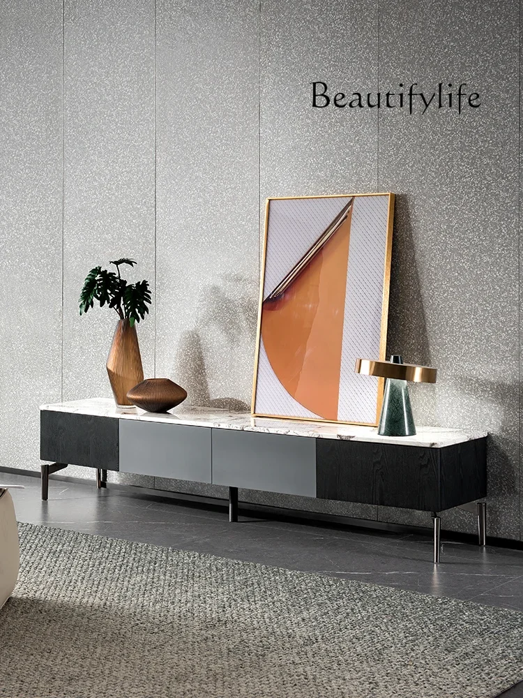 

muebles para hogar Minimalist Living Room TV Cabinet Nordic Modern Minimalist Marble Floor Cabinet Combination