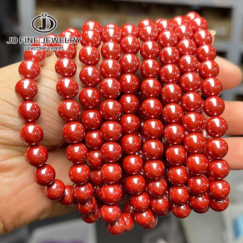 JD 97% Emperor Cinnabar Bracelet Women Men Consecrated Change Luck Wealth Safety Handstring Buddha Beads Jewelry Valentine Gift