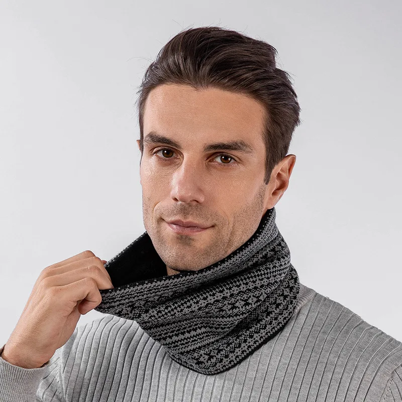 

Luxury Soft Knitted Neck Warm Sports Scarf Women Men Face Cover Winter Outdoor Running Fleece Scarves Thick Cold-proof Collar