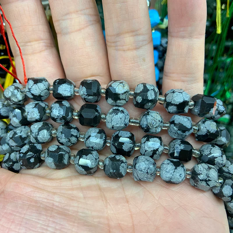 الطبيعية Unakite الأخضر العين ندفة الثلج جاسبر حجر الخرز 15 ''الأوجه مكعب DIY بها بنفسك الخرز لصنع المجوهرات الخرز قلادة الإكسسوار #6