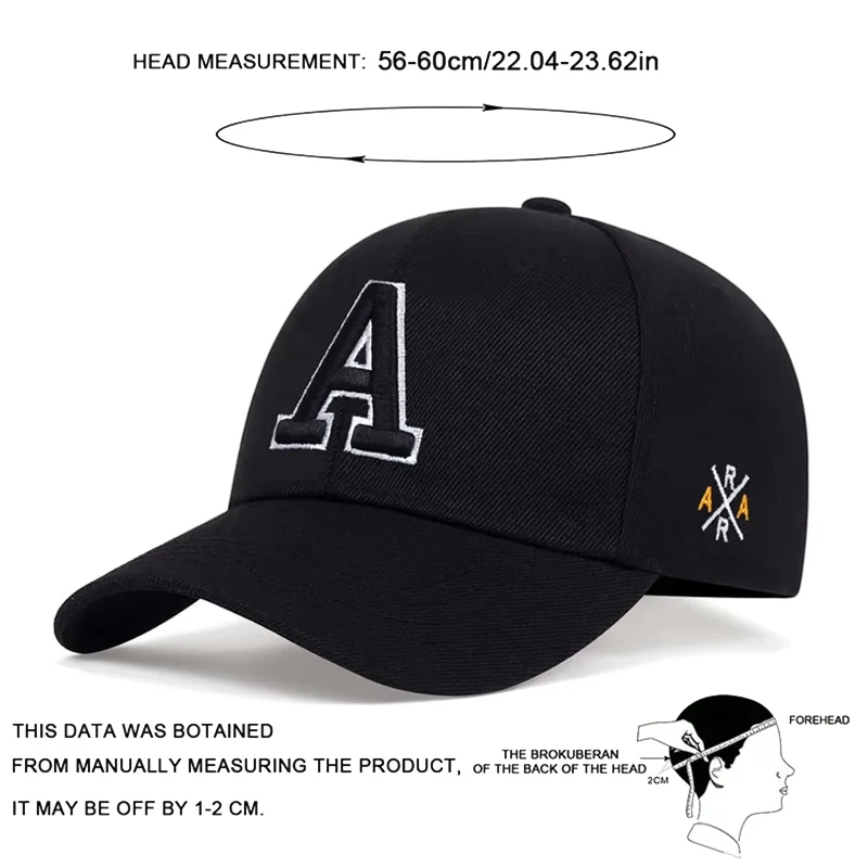 Unisex Letter Embroidery Baseball Cap Spring and Autumn Snapback Hat Adjustable Casual Cap Sunscreen Hat