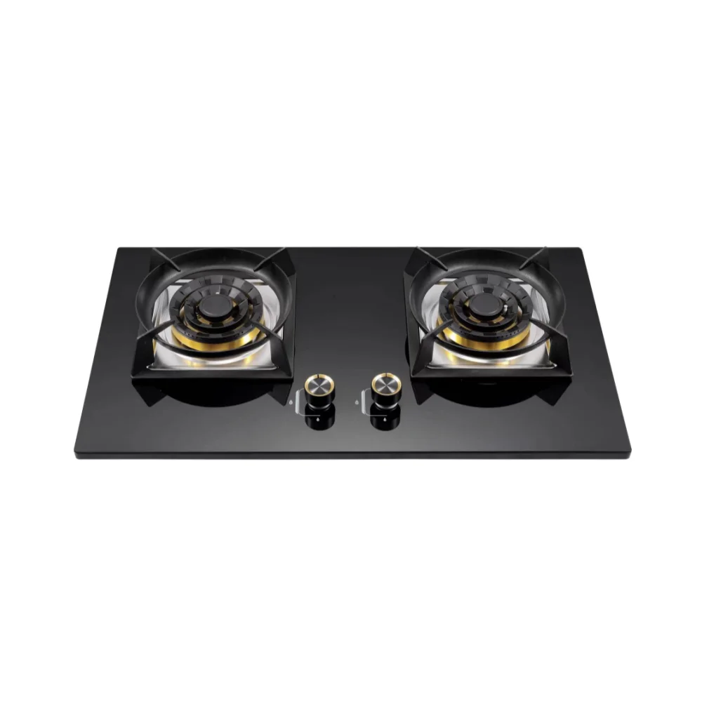Two Burner China Smart Industrial Gas Stove with Glass Material for Kitchen Household