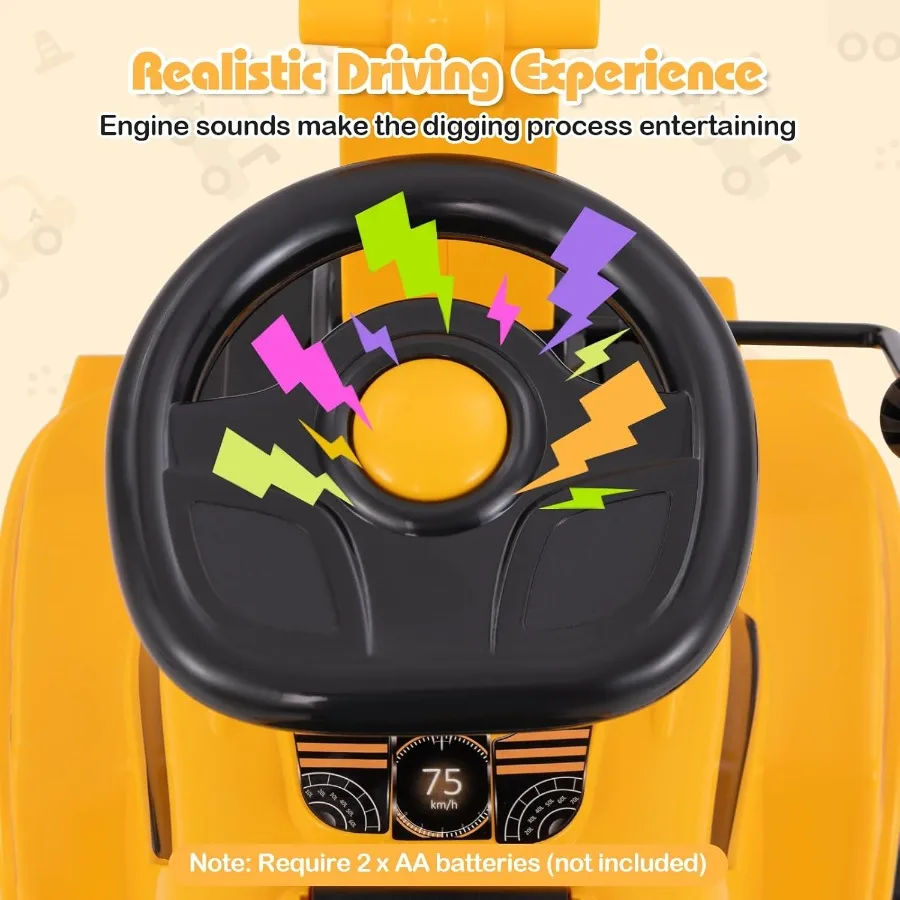 ركوب على حفارة ركوب على دفع السيارة للأطفال الصغار في الهواء الطلق حفر مغرفة مع مجرفة العمل تخزين ركوب على مركبة البناء f