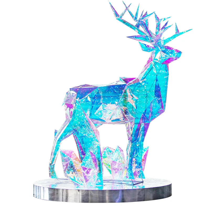 Christmas Scenes Glowing Deer Ornament Props , Garden Party Decorations Glowing Crystals and Glowing Deer