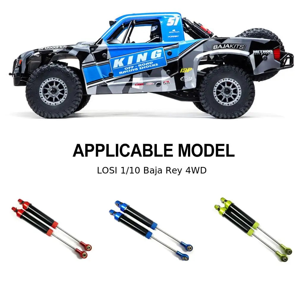 RCGOFOLLOW 2pcs Aluminum Alloy Wear-resistant Front Rear Shock Absorber For 1/10 Rc Front Rear Shock Absorber LOSI Baja
