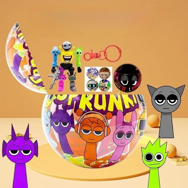 新しいスプンキアクションフィギュアおもちゃランダムブラインドボックススプンキアニメウェンダモデル人形フィギュアバッジキーホルダー付き子供向けギフト