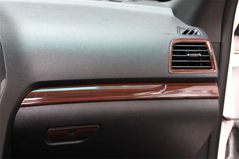 2pcs Car Interior Styling Dash Dashboard Sticker Cover Moulding Trim for FORD EXPLORER 2016 2017 2018 view 3