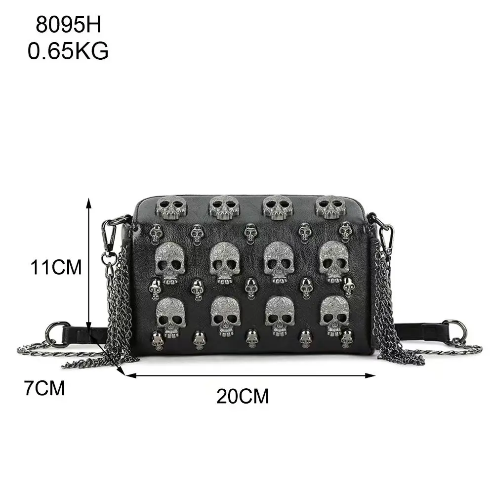 

2025 High Quality Halloween Christmas Punk Style Skull Handbag Messenger Crossbody Bag For Girls