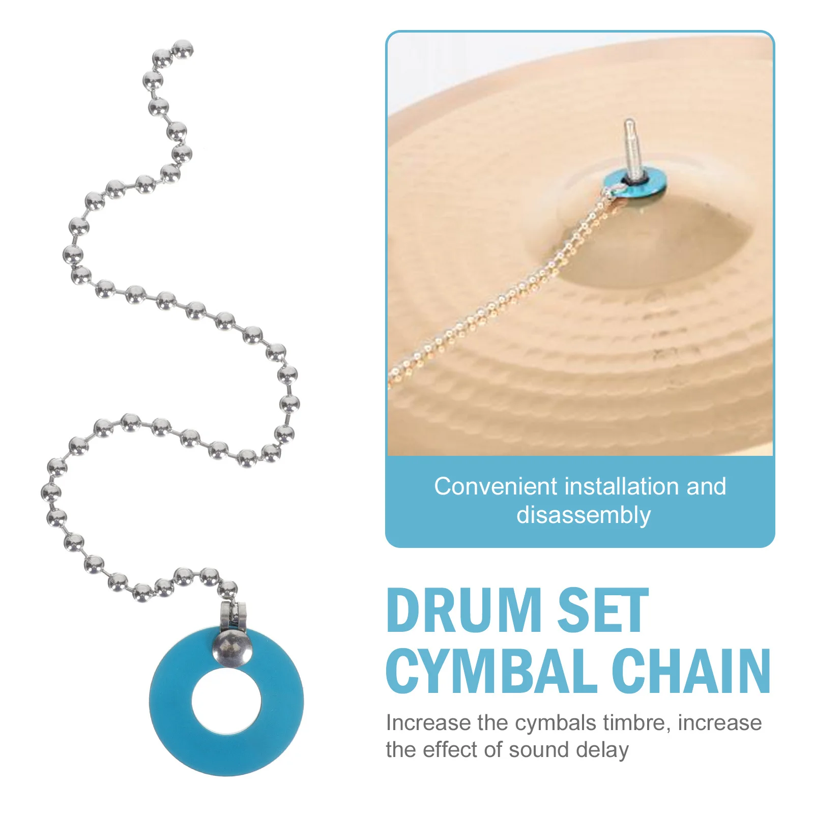 

Cymbal Chain Aluminum Alloy Drum Cymbal Extension Sound Effect For Drum Set Accessory Random Color