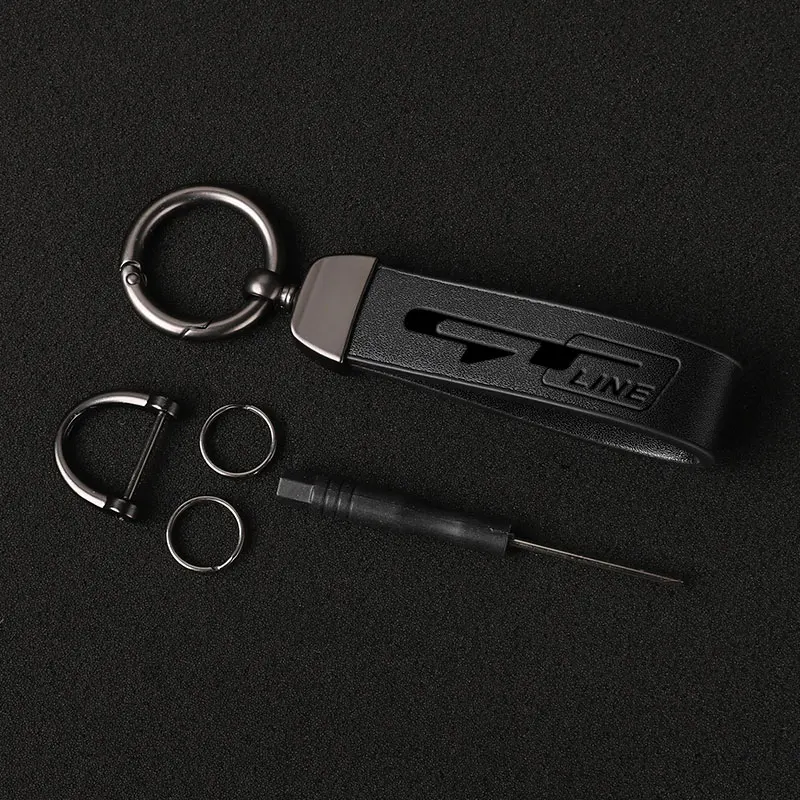 Luxury Genuine Leather Keychain Car Key Ring Holder Jewelry Custom Gift For kia gt gtline ceed Forte RIO STINGER Seltos K3 KX5