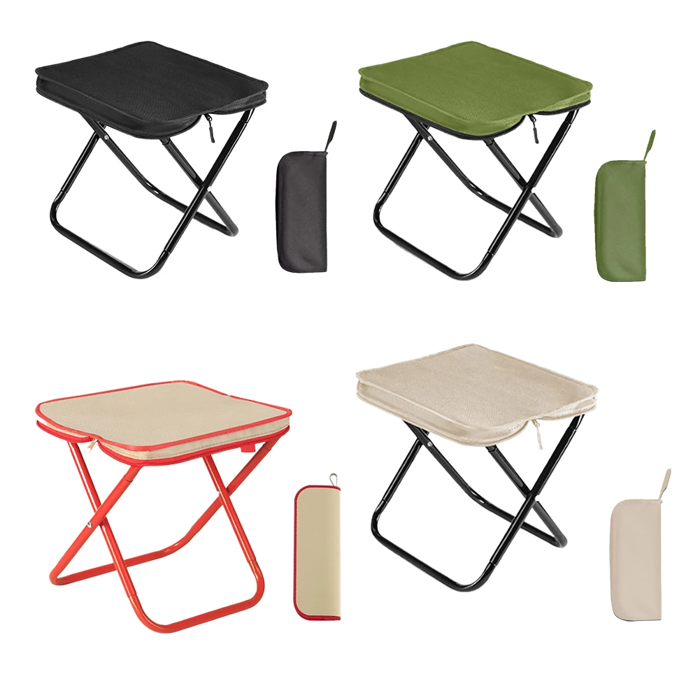 

Folding Outdoor Chair with 198.4 Lbs (90 Kg) Load Capacity Built-in Storage Portable Convenient for Fishing Climbing Camping