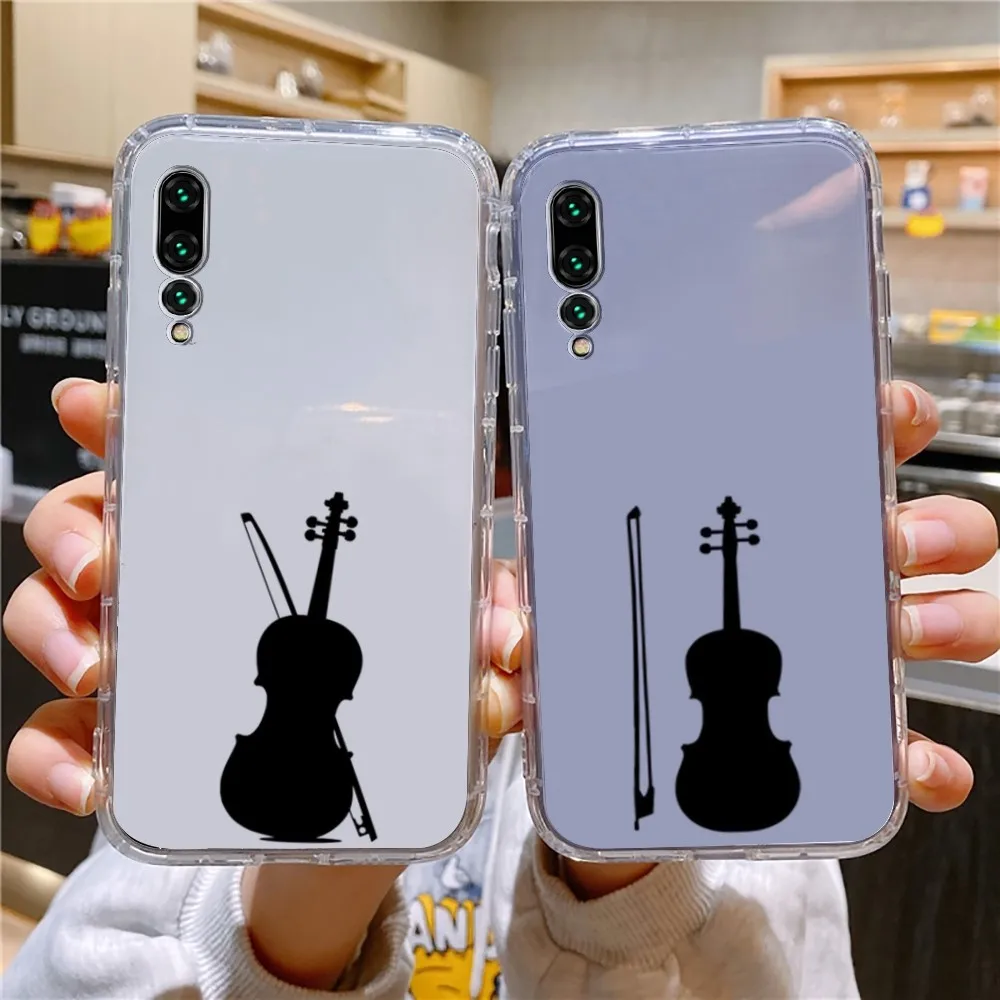 Musical Instruments Silhouettes Phone Case For Xiaomi 11 Redmi Note 11 5G 8T 9A 9 10T Note8Pro Note9 12SUltra Transparent Case