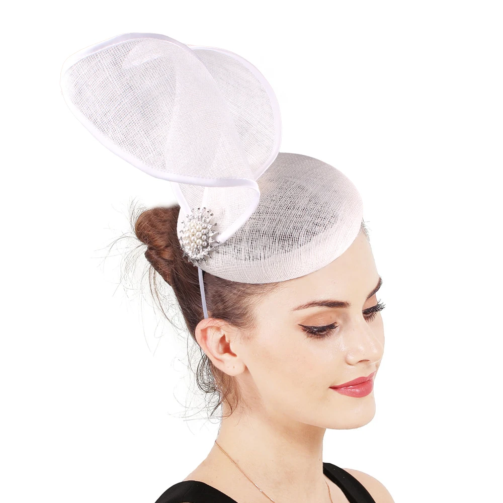 Fancy Women Sinamay Hat bow Kentucky Derby Fascinator Hat Wedding Party Cocktail Occasion Headband Mom's Gift