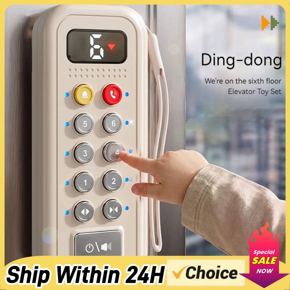 Elevator Activity Panel with Lights Sounds Numbers Sensory Busy Board Toys Musical Simulation Board Toys Birthday Gifts for Kids