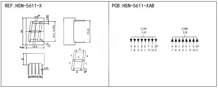 5 Stück Digitalröhren-Display 0,28 0,36 0,4 0,56 Zoll LED 7-Segment Gemeinsame Anode/Kathode 1 2 3 4 Bit Rot Blau Weiß Grün Gelb – Detail 4