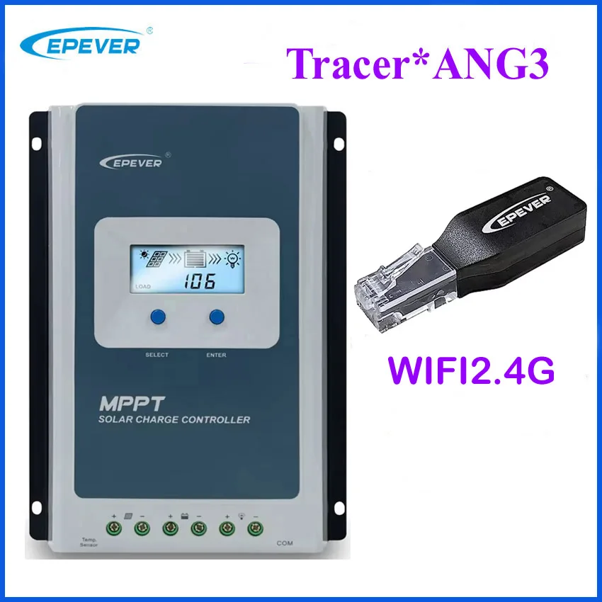 EPEVER New Generation TracerANG3 10A 20A 30A 40A with WIFI2.4G Mobile App 12V24V MPPT Solar Charger Regulator No Battery Working